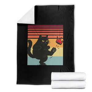 No Kings Black Cat Throw Blanket Funny Kitten Social Justice TS10 Black Print Your Wear