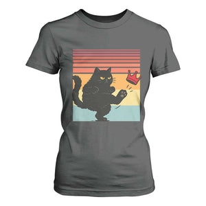 No Kings Black Cat T Shirt For Women Funny Kitten Social Justice TS10 Dark Heather Print Your Wear