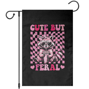 Cute But Feral Raccoon Garden Flag Funny Sunglasses Trash Panda TS10 Black Print Your Wear