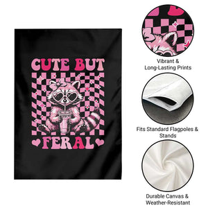 Cute But Feral Raccoon Garden Flag Funny Sunglasses Trash Panda TS10 Print Your Wear