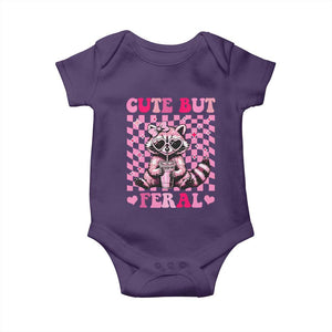 Cute But Feral Raccoon Baby Onesie Funny Sunglasses Trash Panda TS10 Purple Print Your Wear