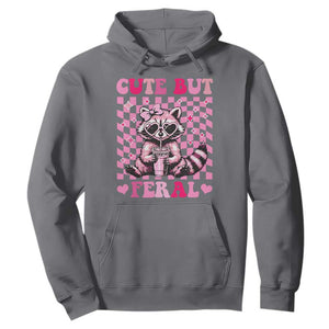 Cute But Feral Raccoon Hoodie Funny Sunglasses Trash Panda TS10 Charcoal Print Your Wear