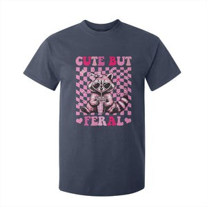 Cute But Feral Raccoon T Shirt For Kid Funny Sunglasses Trash Panda TS10 Navy Print Your Wear