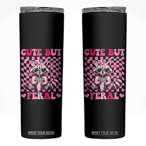 Cute But Feral Raccoon Skinny Tumbler Funny Sunglasses Trash Panda TS10 Black Print Your Wear