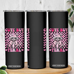 Cute But Feral Raccoon Skinny Tumbler Funny Sunglasses Trash Panda TS10 Print Your Wear