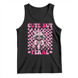 Cute But Feral Raccoon Tank Top Funny Sunglasses Trash Panda TS10 Black Print Your Wear