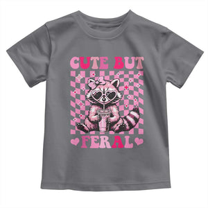 Cute But Feral Raccoon Toddler T Shirt Funny Sunglasses Trash Panda TS10 Charcoal Print Your Wear
