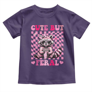 Cute But Feral Raccoon Toddler T Shirt Funny Sunglasses Trash Panda TS10 Purple Print Your Wear