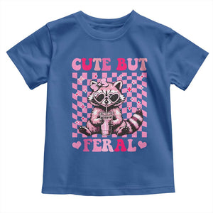 Cute But Feral Raccoon Toddler T Shirt Funny Sunglasses Trash Panda TS10 Royal Blue Print Your Wear