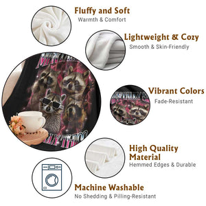 Physically Thicc Funny Raccoon Meme Throw Blanket Mentally Sick Bootleg Graphic 90s TS10 Print Your Wear