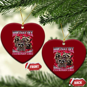 Physically Thicc Funny Raccoon Meme Ceramic Ornament Mentally Sick Bootleg Graphic 90s TS10 Print Your Wear