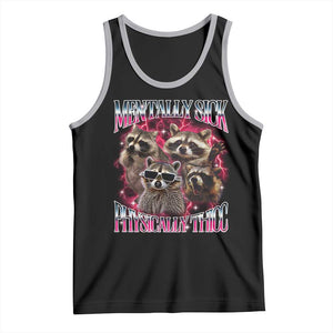 Physically Thicc Funny Raccoon Meme Tank Top Mentally Sick Bootleg Graphic 90s TS10 Black Athletic Heather Print Your Wear