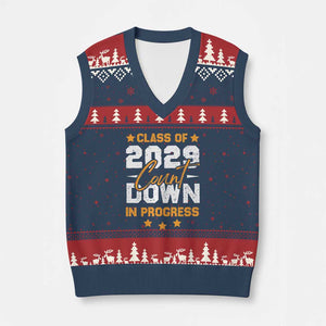 Class Of 2029 Count Down Graduating V-Neck Knit Sweater Vest TS10 Navy Red Print Your Wear