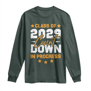 Class Of 2029 Count Down Graduating Long Sleeve Shirt TS10 Dark Forest Green Print Your Wear