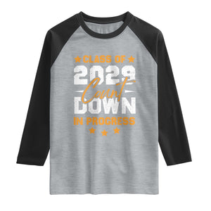 Class Of 2029 Count Down Graduating Raglan Shirt TS10 Heather Gray Black Print Your Wear
