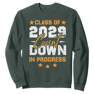Class Of 2029 Count Down Graduating Sweatshirt TS10 Dark Forest Green Print Your Wear
