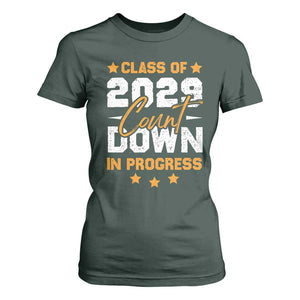 Class Of 2029 Count Down Graduating T Shirt For Women TS10 Dark Forest Green Print Your Wear
