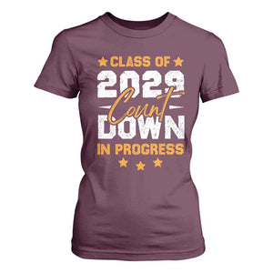 Class Of 2029 Count Down Graduating T Shirt For Women TS10 Maroon Print Your Wear