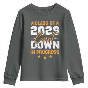Class Of 2029 Count Down Graduating Youth Sweatshirt TS10 Dark Heather Print Your Wear