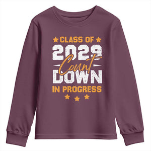 Class Of 2029 Count Down Graduating Youth Sweatshirt TS10 Maroon Print Your Wear