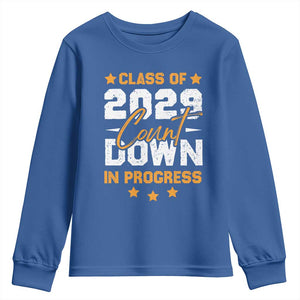 Class Of 2029 Count Down Graduating Youth Sweatshirt TS10 Royal Blue Print Your Wear