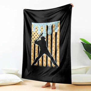 Baseball Drip Throw Blanket Dripping Ice Cream Sprinkles American Flag Boys TS10 Print Your Wear