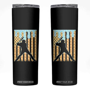 Baseball Drip Skinny Tumbler Dripping Ice Cream Sprinkles American Flag Boys TS10 Black Print Your Wear