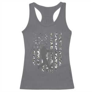 Camo US Flag Baseball Player Racerback Tank Top Retro Camouflage American Flag Patriotic TS10 Charcoal Print Your Wear