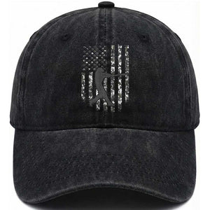 Camo US Flag Baseball Player Washed Cotton Baseball Cap Retro Camouflage American Flag Patriotic TS10 Washed Cap Universal Fit Black Print Your Wear