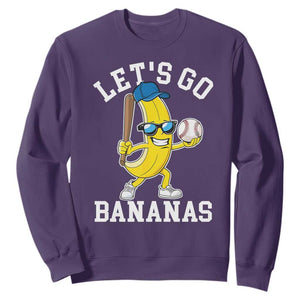 Funny Banana Sweatshirt Lets Go Bananas TS10 Purple Print Your Wear