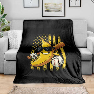 Retro Bananas Throw Blanket Vintage American Flag Banana Lover TS10 Print Your Wear