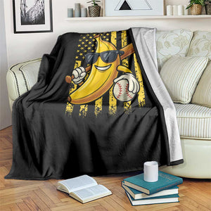 Retro Bananas Throw Blanket Vintage American Flag Banana Lover TS10 Print Your Wear