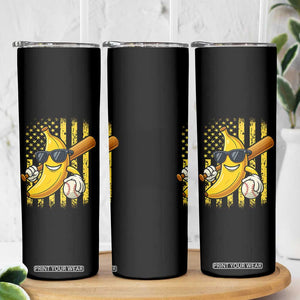 Retro Bananas Skinny Tumbler Vintage American Flag Banana Lover TS10 Print Your Wear