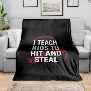 Baseball Coach Throw Blanket I Teach Kids To Hit And Steal TS10 Print Your Wear
