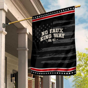 Snarky No Kings In America Garden Flag No Faux King Way 86 47 Vintage Retro TS10 Distressed Black Red Print Your Wear