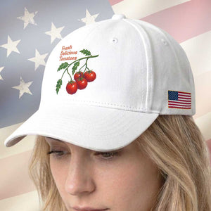 Subtle FDT Baseball Cap Fresh Delicious Tomatoes Retro Tomato Vine Graphic Political Humor