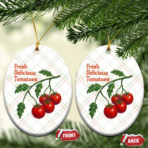 Subtle FDT Ceramic Ornament Fresh Delicious Tomatoes Retro Tomato Vine Graphic Political Humor TS10 Print Your Wear
