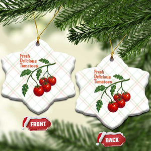 Subtle FDT Ceramic Ornament Fresh Delicious Tomatoes Retro Tomato Vine Graphic Political Humor TS10 Print Your Wear