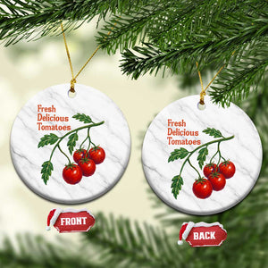 Subtle FDT Ceramic Ornament Fresh Delicious Tomatoes Retro Tomato Vine Graphic Political Humor TS10 1pc White Marble Print Your Wear