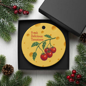 Subtle FDT Ceramic Ornament Fresh Delicious Tomatoes Retro Tomato Vine Graphic Political Humor TS10 1pc Yellow Cheese Print Your Wear