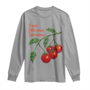 Subtle FDT Long Sleeve Shirt Fresh Delicious Tomatoes Retro Tomato Vine Graphic Political Humor