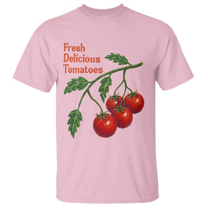 Subtle FDT T Shirt Fresh Delicious Tomatoes Retro Tomato Vine Graphic Political Humor TS10 Light Pink Print Your Wear