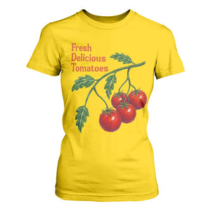 Subtle FDT T Shirt For Women Fresh Delicious Tomatoes Retro Tomato Vine Graphic Political Humor