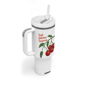 Subtle FDT Tumbler With Handle Fresh Delicious Tomatoes Retro Tomato Vine Graphic Political Humor TS10 Print Your Wear