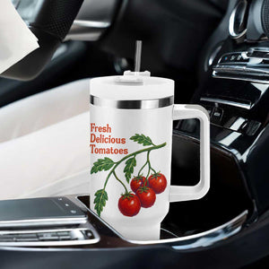 Subtle FDT Tumbler With Handle Fresh Delicious Tomatoes Retro Tomato Vine Graphic Political Humor TS10 Print Your Wear