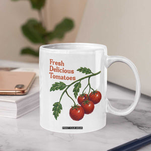 Subtle FDT Coffee Mug Fresh Delicious Tomatoes Retro Tomato Vine Graphic Political Humor
