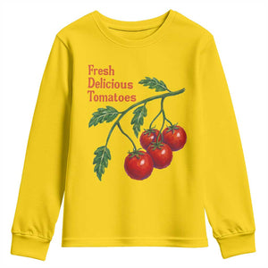 Subtle FDT Youth Sweatshirt Fresh Delicious Tomatoes Retro Tomato Vine Graphic Political Humor