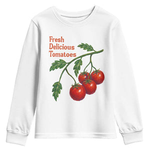 Subtle FDT Youth Sweatshirt Fresh Delicious Tomatoes Retro Tomato Vine Graphic Political Humor