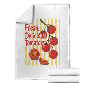 Subtle FDT Throw Blanket Fresh Delicious Tomatoes Striped Retro Vintage 80s Subtle FDT