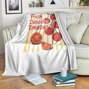 Subtle FDT Throw Blanket Fresh Delicious Tomatoes Striped Retro Vintage 80s Subtle FDT